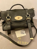 Pre Loved Mulberry Small Alexa in Black Polished Buffalo