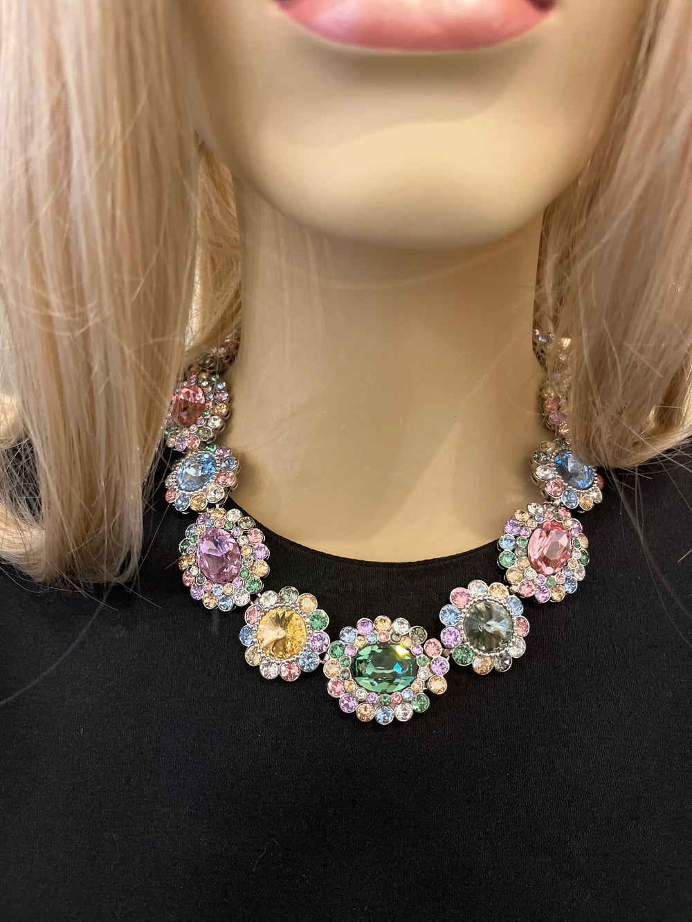 Pre Loved Miu Miu Crystal Necklace, Bracelet & Earrings