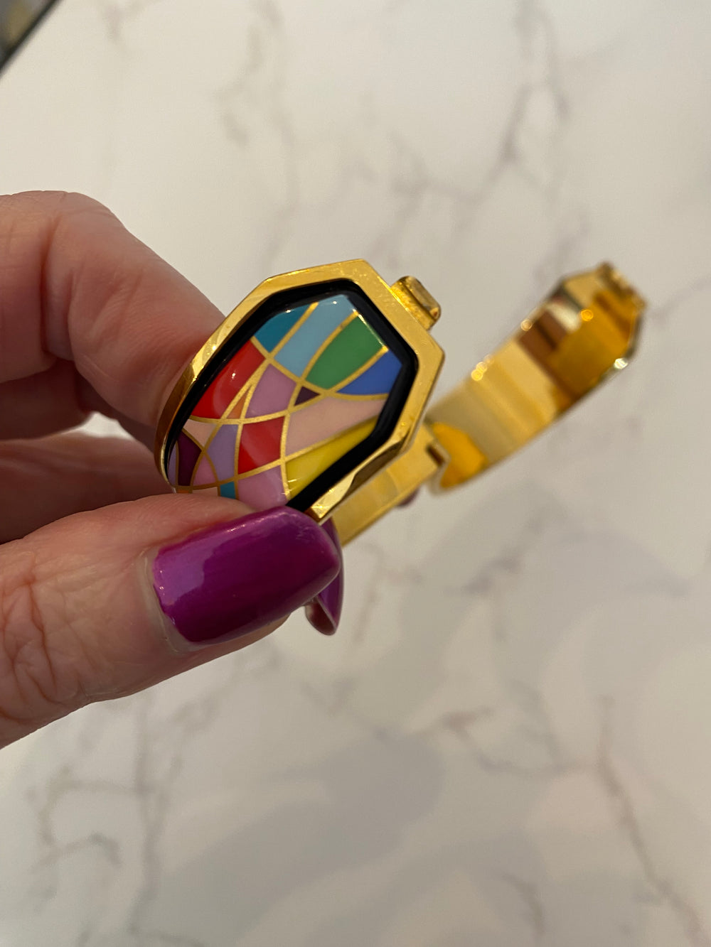 Pre Loved Frey Wille Multi Enamel Bangle M