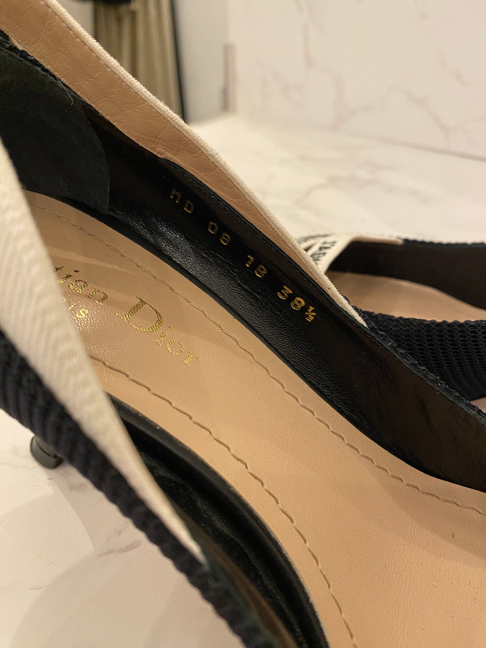 Pre Loved Christian Dior J'Adior Slingback Pumps in Black  UK 5.5