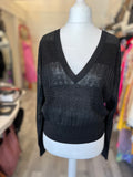 Pre Loved Saint Laurent Black V-Neck Sparkle Sweater