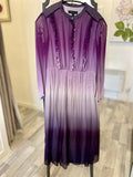 Pre Loved Purple Burberry Chiffon Silk Dress Size40 UK 8