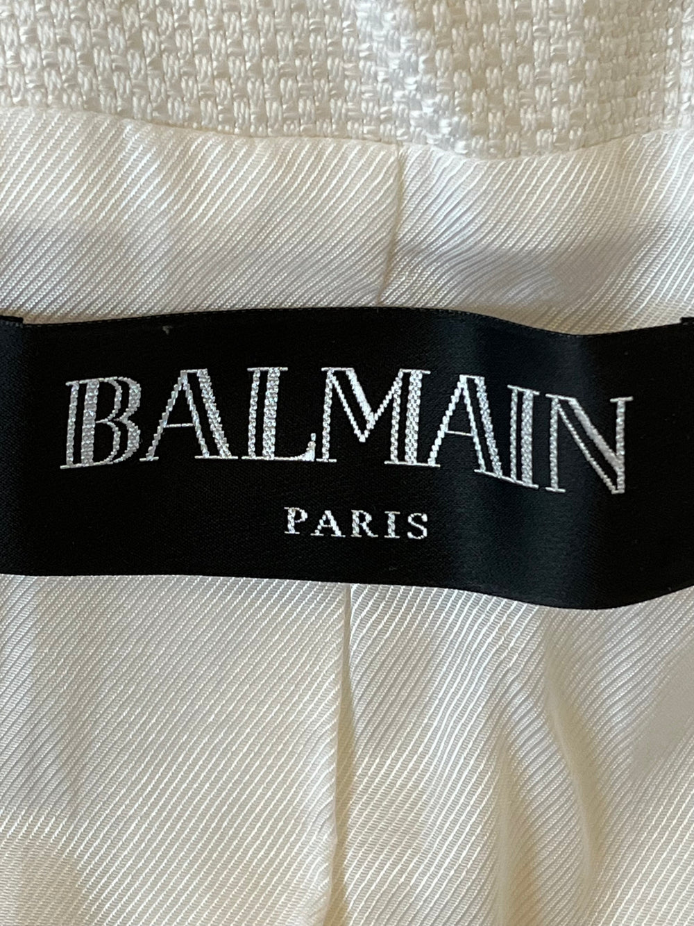 Pre Loved Balmain Double Breasted Cream Blazer size 34 fits UK 6