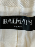 Pre Loved Balmain Double Breasted Cream Blazer size 34 fits UK 6