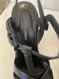 Pre Loved Saint Laurent Tribute espadrille wedge heels in black -UK 7.5