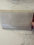 Pre Loved Chanel 2.55 Re-issue flap bag in cream embossed leather with matching purse