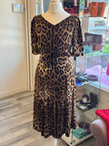 Pre Loved Dolce  & Gabbana leopard print skater dress Size UK 6 EU 38