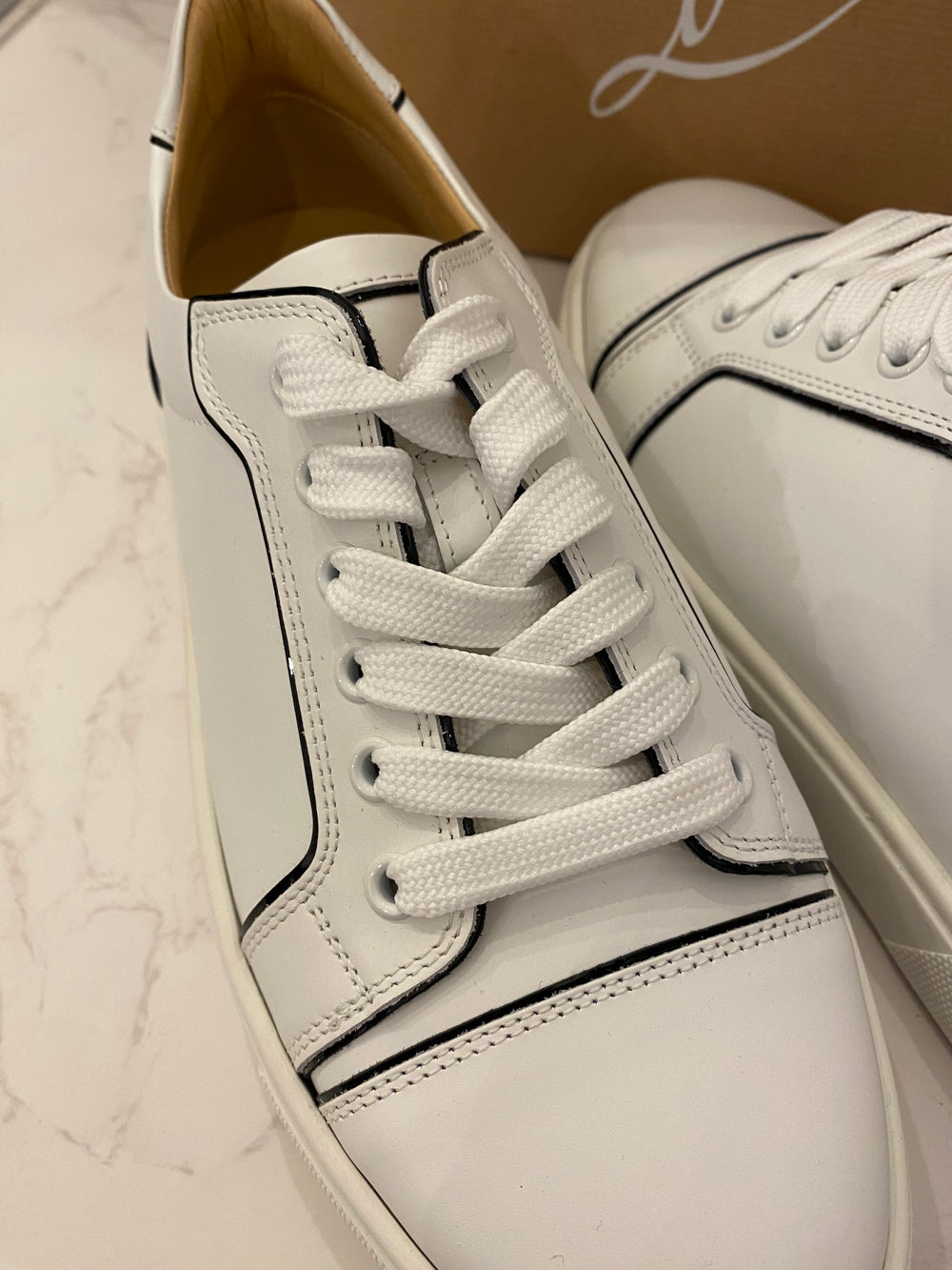 Pre Loved Christian Louboutin White Vierissima Sneakers UK 6 (new)