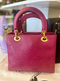 Pre Loved Christian Dior Diorissimo Tote Bag in deep cerise pink