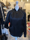 Pre Loved Valentino Black Rockstud Bomber Jacket UK 10