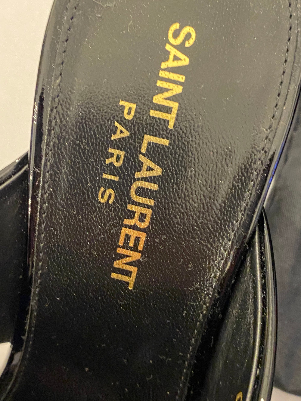 Yves Saint Laurent Lulu 95 Mule in Black Patent  uk4  (new)