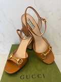 Pre Loved Gucci Horsebit Leather Block Heeled Sandals UK 6.5