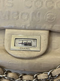 Pre Loved Chanel 2.55 Re-issue flap bag in cream embossed leather with matching purse