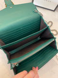 Pre Loved Gucci Dionysus Wallet on a Chain in Emerald Green - Excellent