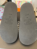 Pre Loved Chanel Black Leather Dad Sandals UK 5.5 (new)