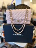 Pre Loved Chanel Classic Flap Bag in Powder Pink Caviar Leather (excellent)