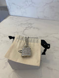 Pre Loved Vivienne Westwood Fitzrovia pendant necklace in platinum plated and white CZ (excellent)t)
