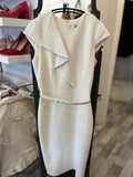 Max Mara Cream Wool Dress with Leather Belt UK8