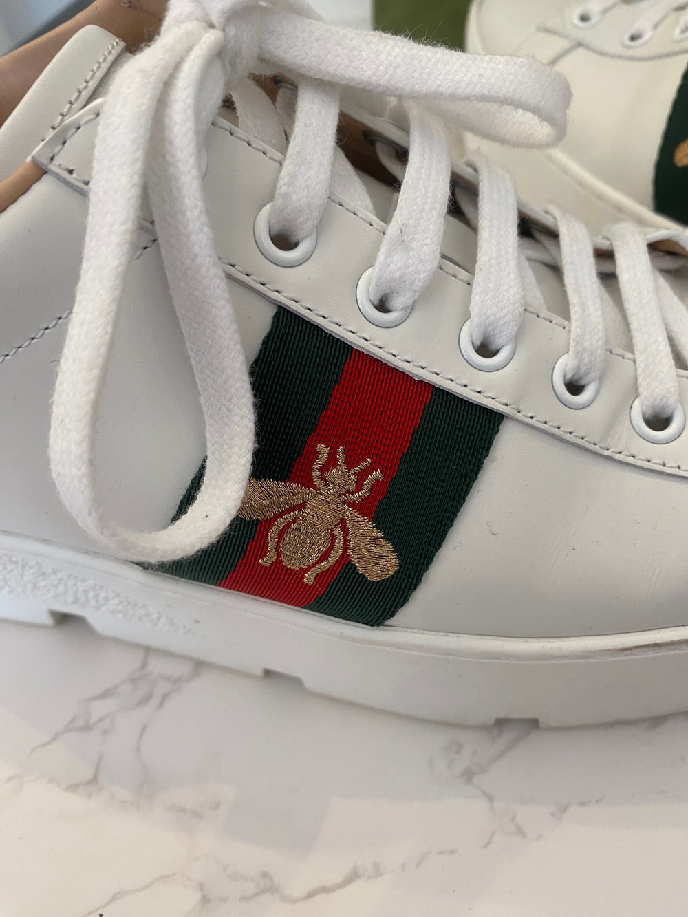 Gucci Ace Embroidered Platform Sneakers UK6.5 (fit uk7) (excellent)