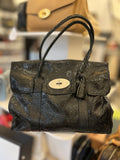 Pre Loved Mulberry Bayswater in Black Crinkle Patent Leather (pristine)