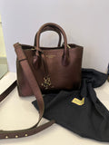 Pre Loved Aspinal of London Midi Tote in Metallic Grape (excellent)