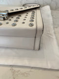 Pre Loved Michael Kors Whitney Handbag in White Leather with Silver Studs (excellent)