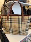 Burberry Small Haymarket Coated Canvas Check Tote
