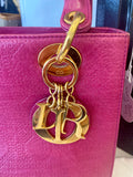 Pre Loved Christian Dior Diorissimo Tote Bag in deep cerise pink
