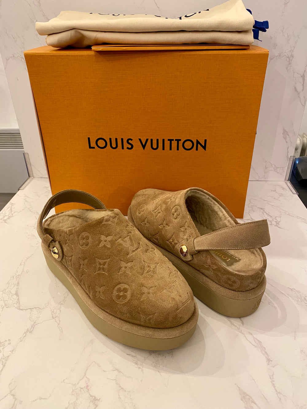 Pre Loved Louis Vuitton Aspen Platform Clogs UK6 (new)