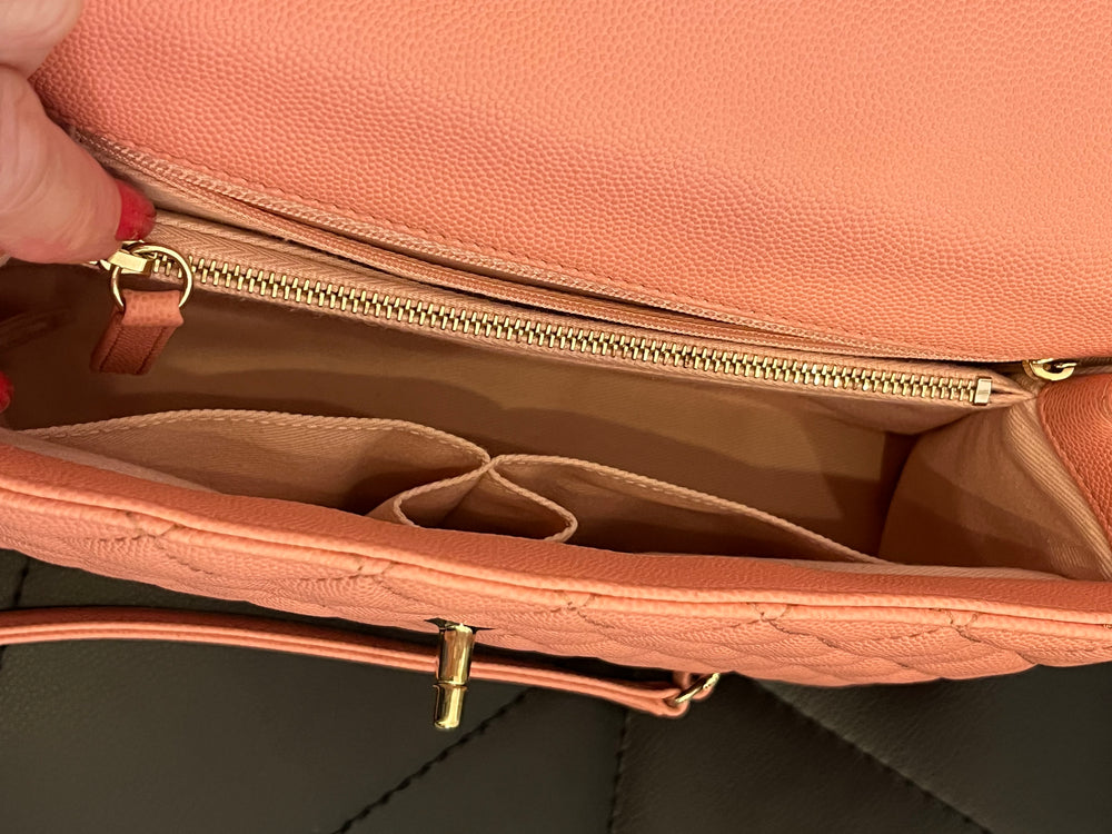 Pre Loved Chanel Coco Top Handle Bag in Pink Caviar Leather (excellent)