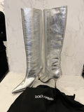 Pre Loved Dolce & Gabbana Silver Heeled Boots UK 3
