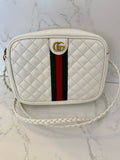 Pre Loved Gucci Trapunata White Mini GG Crossbody Bag (excellent) **reserved S**