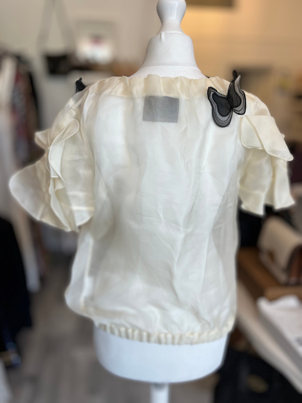 Pre Loved Dolce & Gabbana Silk Butterflies Top size 38 uk8