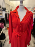 Pre Loved Bella Freud Red Floria Tie Belt Dress Size 12
