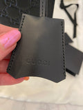 Pre Loved Gucci Guccissima Padlock Shoulder Bag in Black Leather