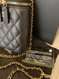 Pre Loved Chanel Mini Vanity Case in Black Cavier Leather - Excellent
