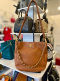 Chanel Tan Braided Handle Chain Hobo