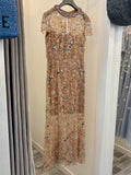 Pre Loved Self Portrait Champagne Sequin Embroidered Midi Dress UK 8 (new)