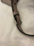 Pre Loved Prada Glace Calf Etiquette Flap Messenger in Pomice Grey (excellent)