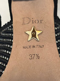 Christian Dior Black & Crystal J'Adior Slingback Pumps UK 4.5