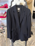 Hermes Vintage Black Silk Blazer FR38 UK 10