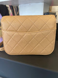 Pre Loved Chanel Mini Messenger bag in Beige caviar leather  - Excellent
