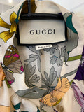 Pre Loved Gucci Floral Silk Frilled Floral Blouse uk12