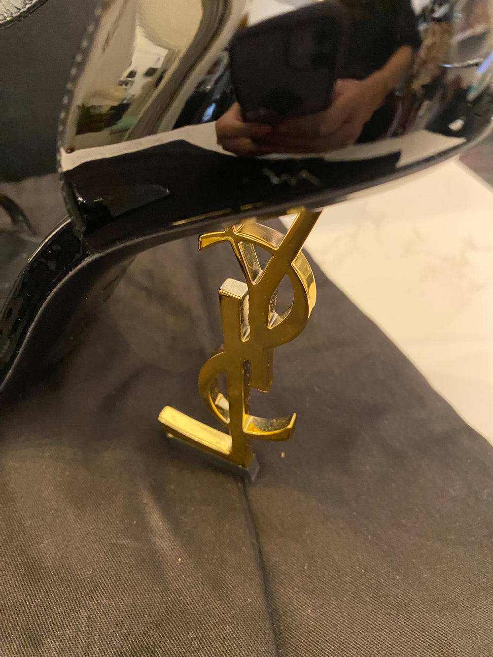 Pre Loved Yves Saint Laurent Opyum Sandals in Black Patent Size uk7