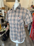 Pre Loved Burberry Short Sleeved Check Shirt Uk 8