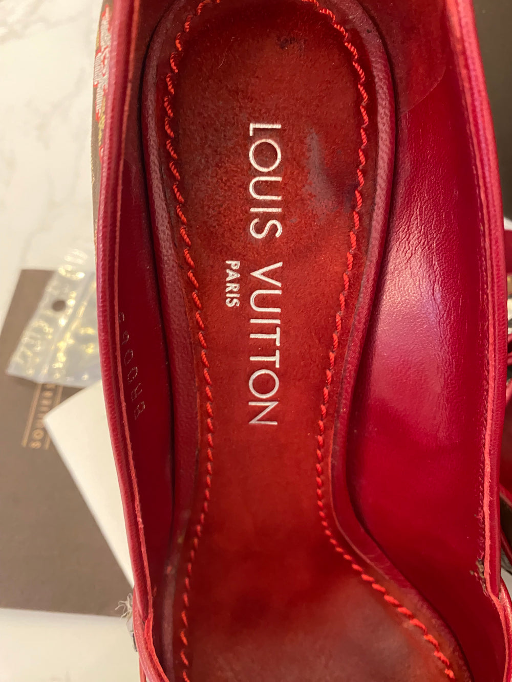 Pre Loved Louis Vuitton Monogram Cherry Blossom Heels UK 4