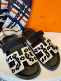Pre Loved Hermes Chypre sandals black & beige  UK 6 (new)