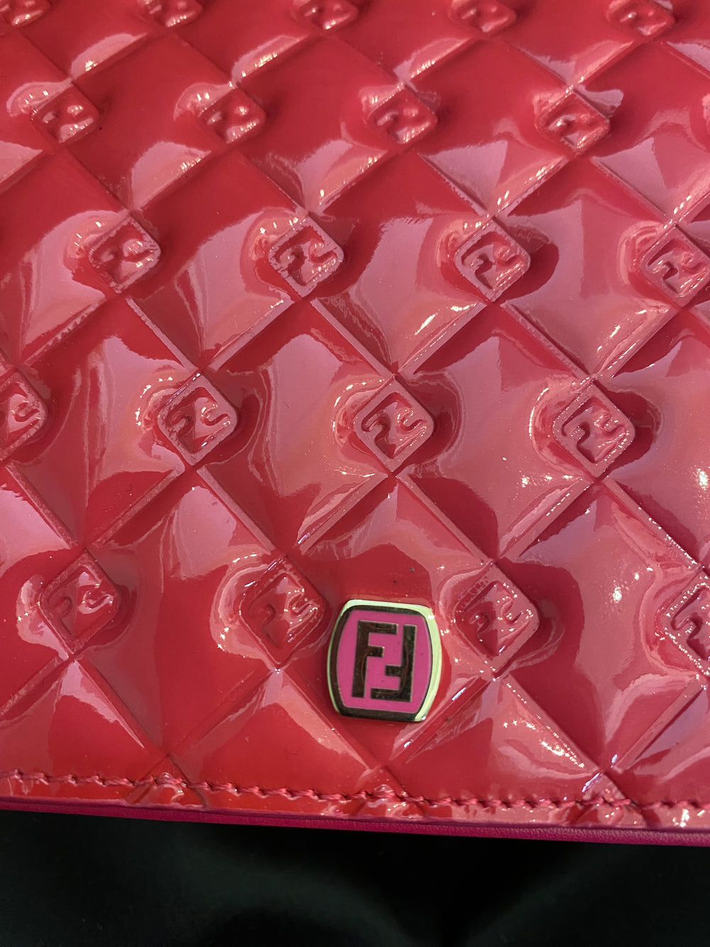Pre Loved Fendi Patent Magenta Wallet on Chain (as new)