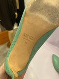 Pre Loved Paris Texas Mint Green Croco Embossed Leather uk5