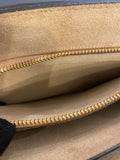 Chloe Faye Patchwork Shoulder Bag in Dark Grey Leather & Tan Suede.